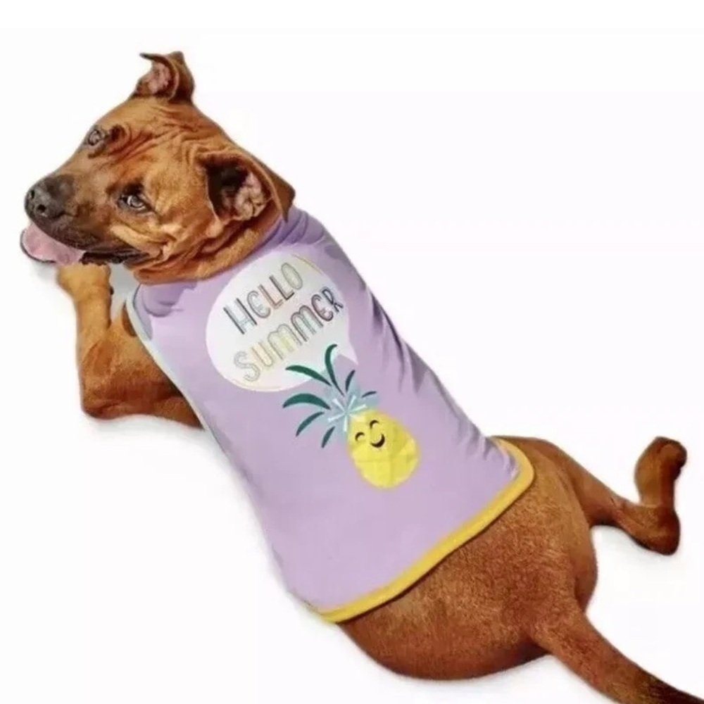 Dog Cat Shirt Hello Summer Pet Dog Pineapple Tank Top Pet Clothing Size Small